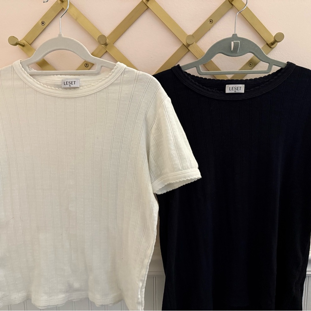 LESET Short Sleeve Tees in White and Black